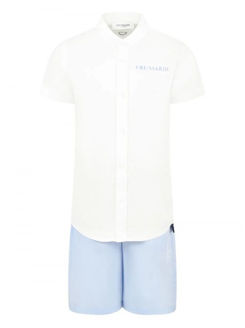 Set kids-junior camicia e bermuda TRUSSARDI JEANS | TBP25013CL/NDWHITE/BL.N